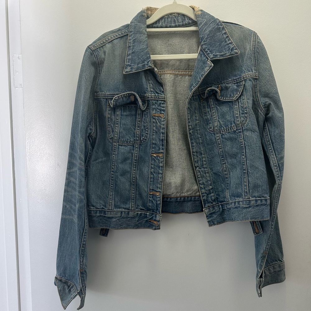 J Brand Cropped Denim Jacket Sz Small Sample